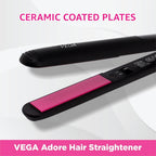 VEGA Adore Hair Straightener (VHSH-18), Colour May Vary & VEGA Trendy Hair Straightener(VHSH-16), Pink