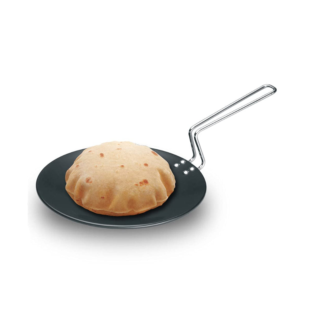 Hawkins Futura 26 cm Tava, Hard Anodised Tawa with Stainless Steel Handle, Extra Thick Tawa, Black (AT26X)