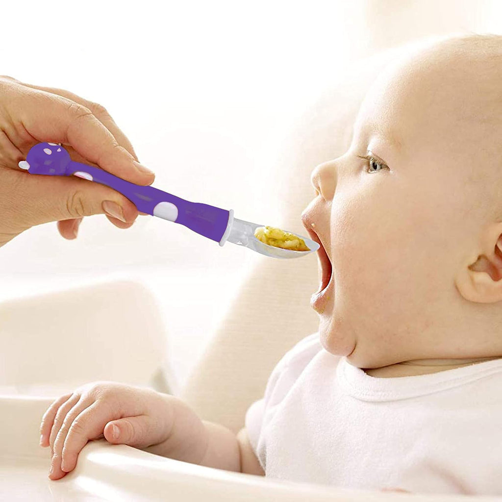 Luvlap Easy Squeezy Food Feeder - 180 Ml & Joy Star Baby Self Feeding Spoon Set, Soft Silicone Tip, Bpa Free, 2 Pcs, Magenta/White