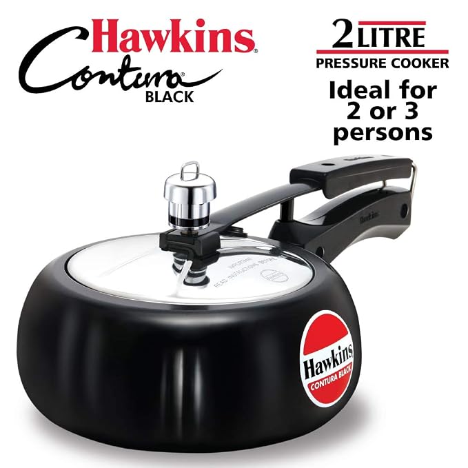 HAWKINS Contura Hard Anodised Aluminium Pressure Cooker, 2L + 3L + 4L Combo
