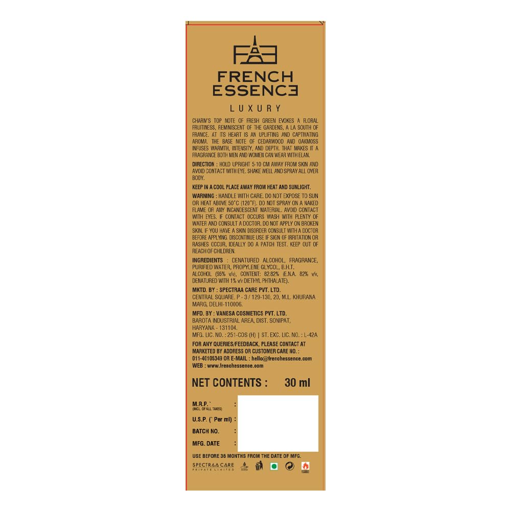French Essence Charm Women Perfume 30ml | Long-Lasting Luxury Unisex Fragrance | Premium Eau De Parfum for a Captivating Scent | Best Perfume Gift for Her |...