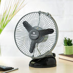 Havells Birdie 230mm Personal Fan | Aerodynamically designed, Blades with aerofoil section for maximum air | Unique rocker design, Multi use for desk & wall, Powerful motor | (Pack of 1, Black Grey)