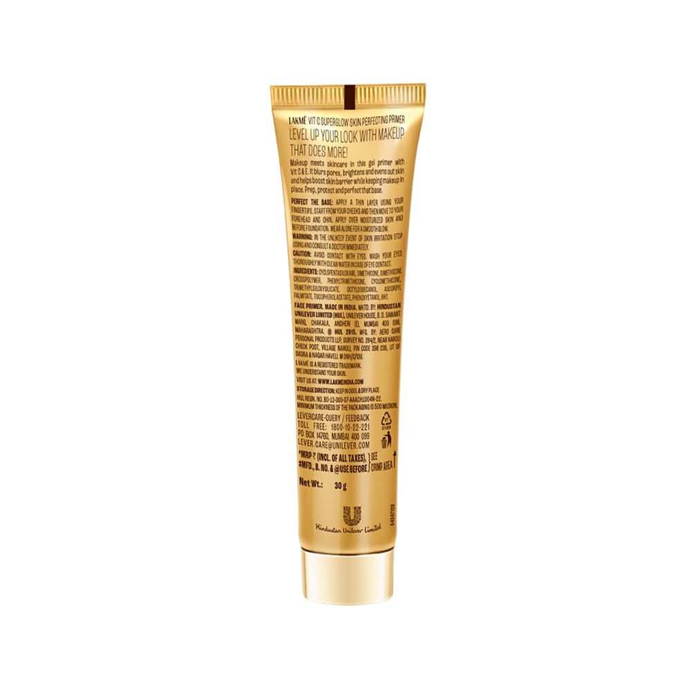 Lakme Makeup+Skincare VitC Superglow Skin Perfecting Primer 30g