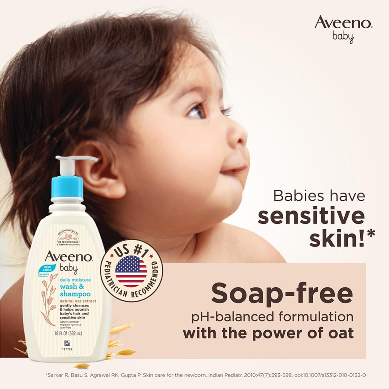 Aveeno Baby Daily Moisture Wash & Shampoo,532ml