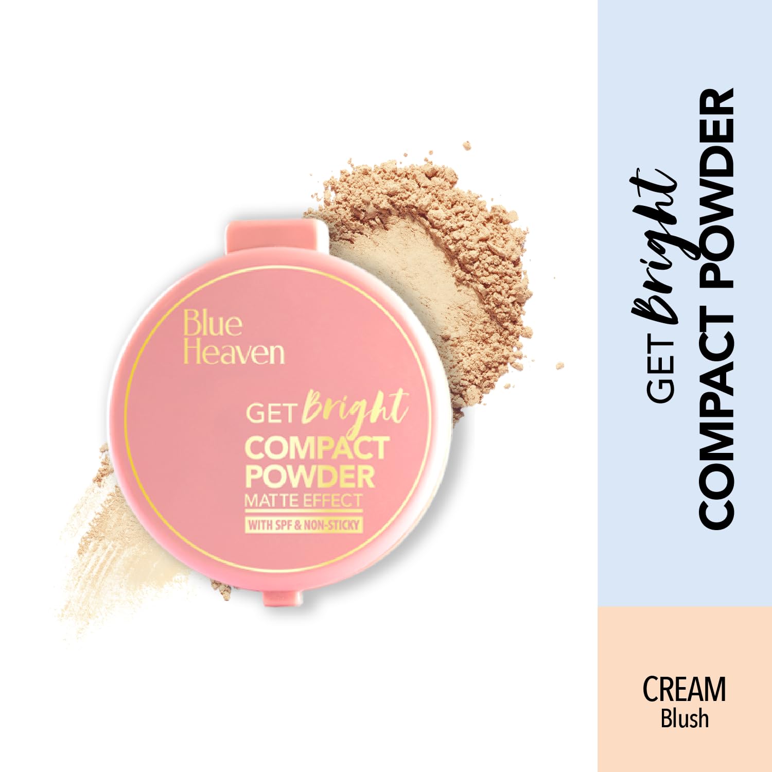 Blue Heaven Get Bright Compact Powder for Women With SPF Sun Protection,16g