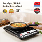 Prestige PIC 20 1600 Watts Induction Cooktop | 4KV Surge Protection | 8 Preset Indian Menu Options & Timer | Soft Touch Button | Easy to Clean | Portable | Black | 1Y Warranty | BIS