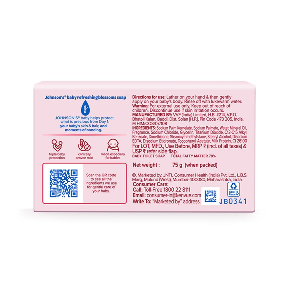 Johnson's Baby Refreshing Blossoms Soap 75g (Pack of 5)
