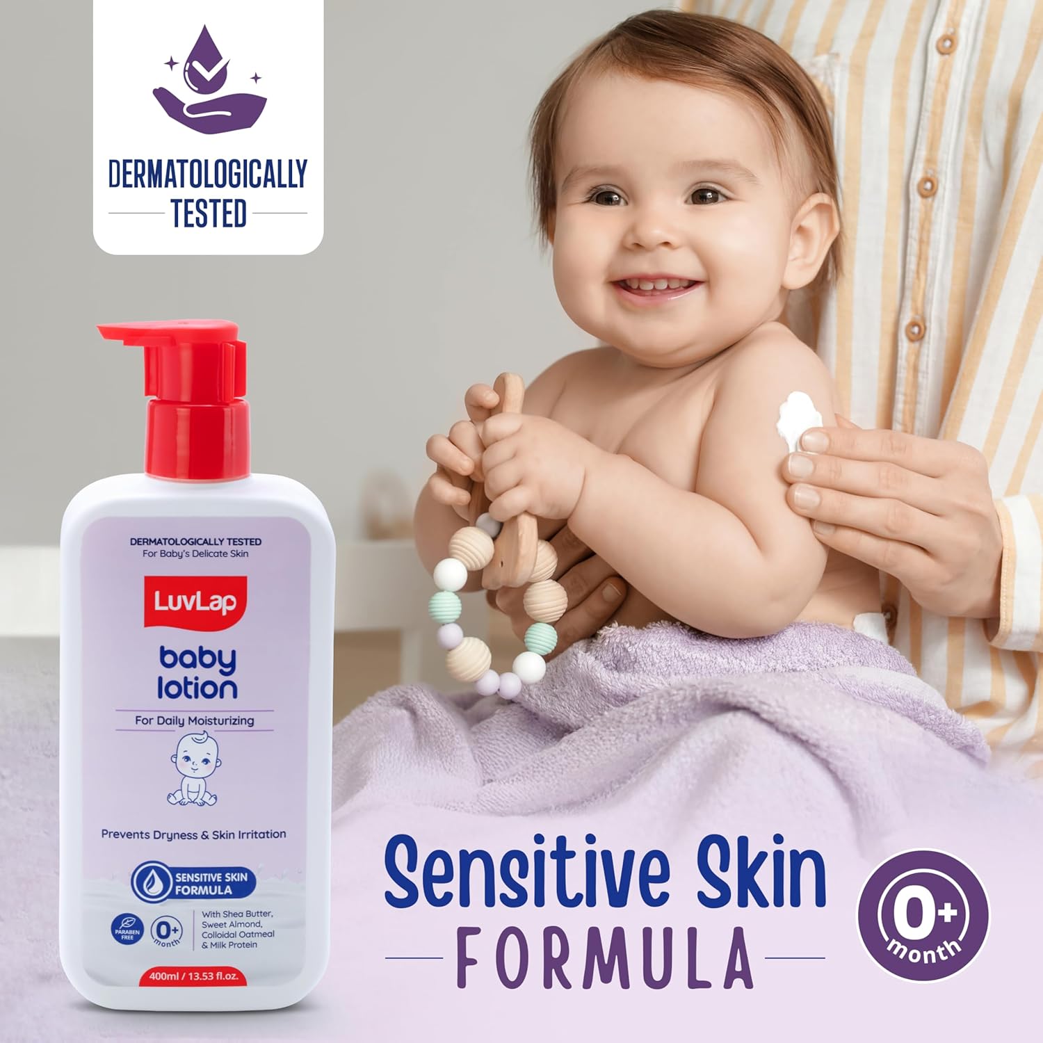 LuvLap Baby Lotion with Milk Protein - 400ml