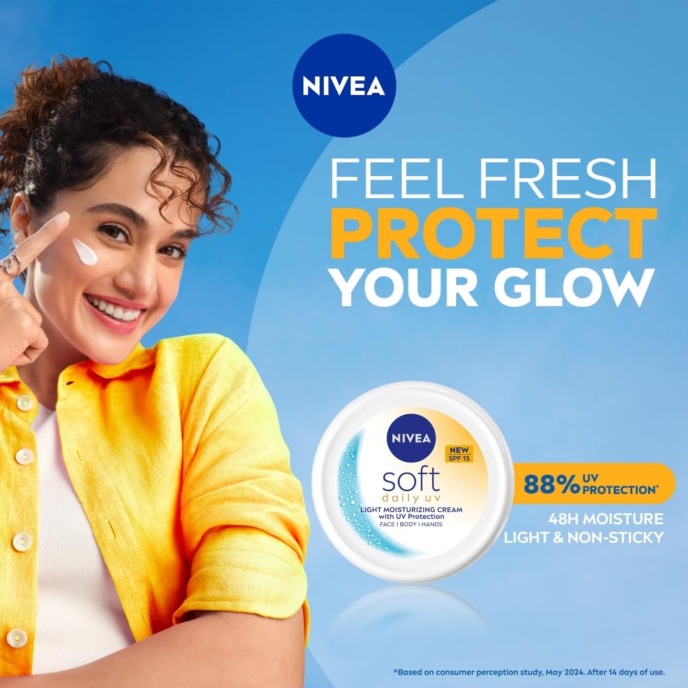NIVEA Soft Daily UV Light Moisturising Cream with SPF-15, 200ml