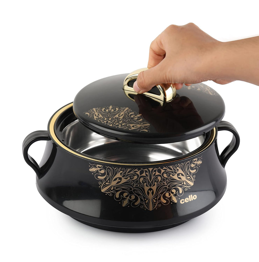 CELLO Midas Casserole Hot Pot Box for Daily Use & Kitchen 1500 ml, Black |
