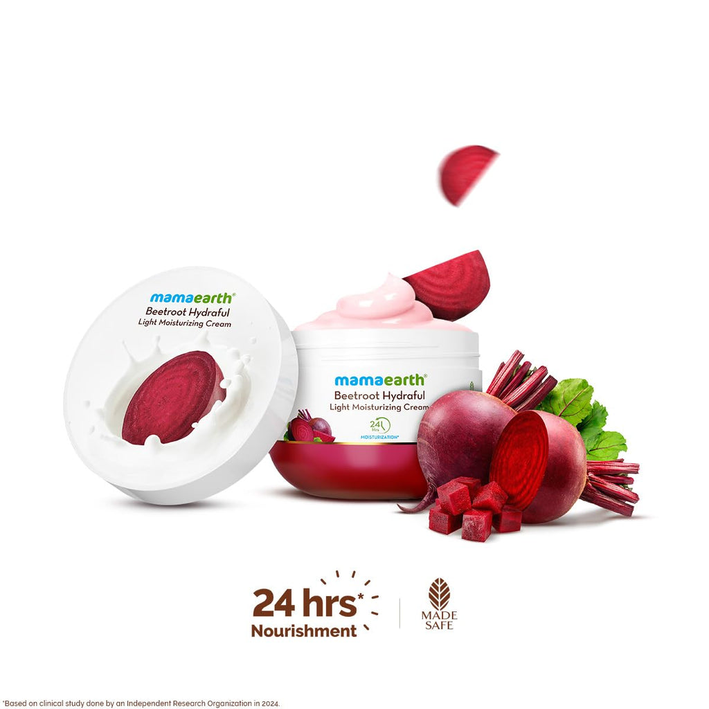 Mamaearth Beetroot Hydraful Light Moisturizing Cream with Beetroot & Hyaluronic Acid ,200g