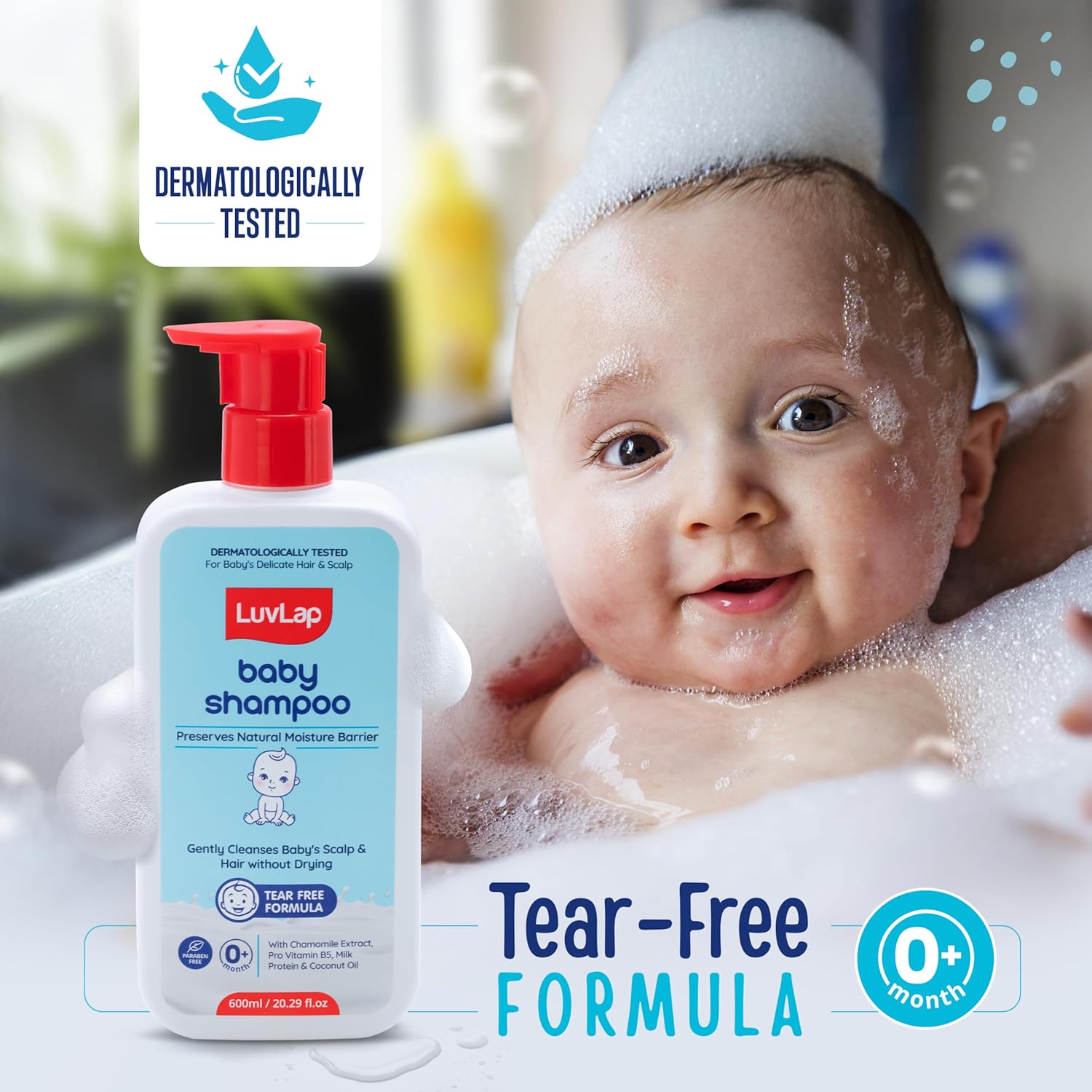 LuvLap Milky Soft Baby Shampoo - 600ml