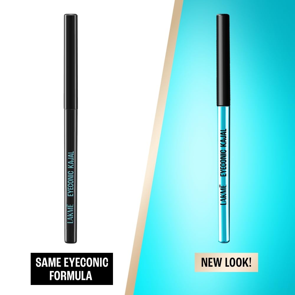Lakme Eyeconic Kajal, Matte Waterproof Kohl, Smudgeproof Kajal Pencil that lasts 24 Hrs, Midnight Blue, 0.35g