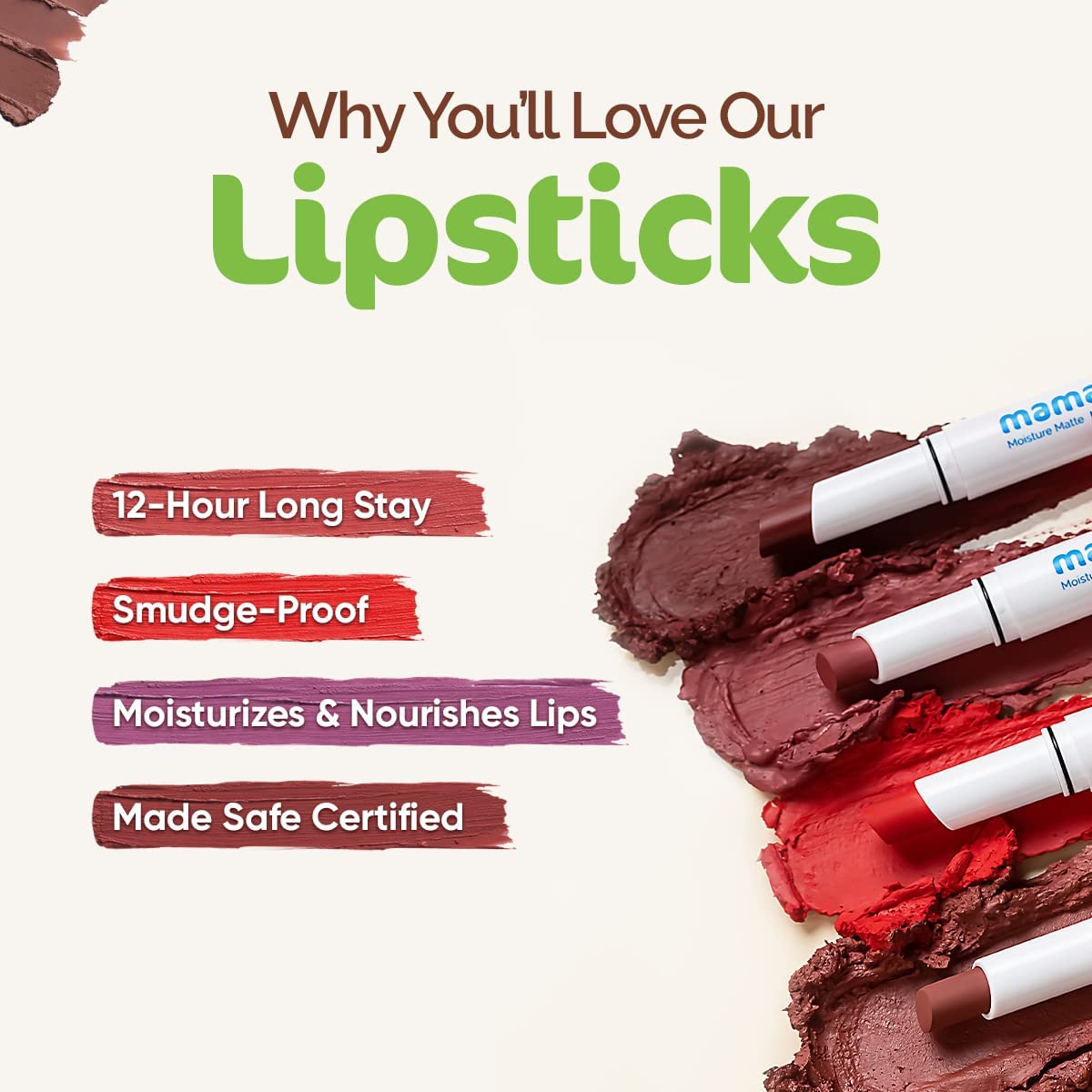 Mamaearth Moisture Matte Longstay Lipstick,2g