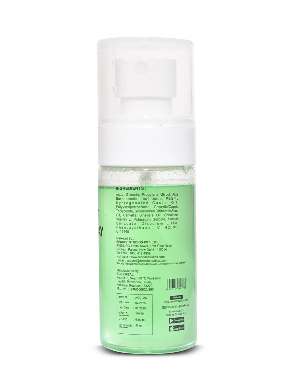 Recode Perfect Grip Spray Makeup Fixer 50 Ml