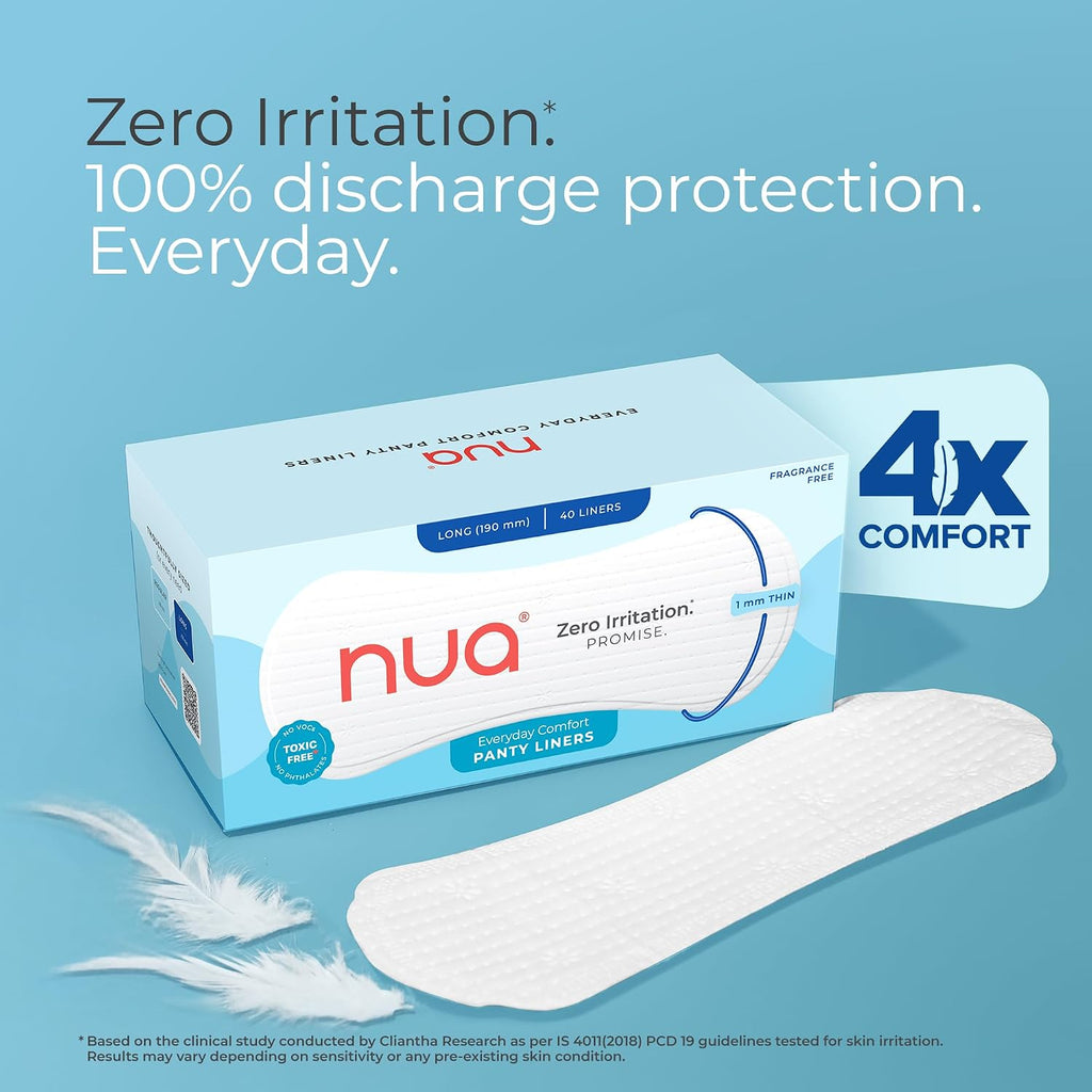 Nua Everyday Comfort Panty Liner for Women Daily Use | Pack of 40 liners 190mm