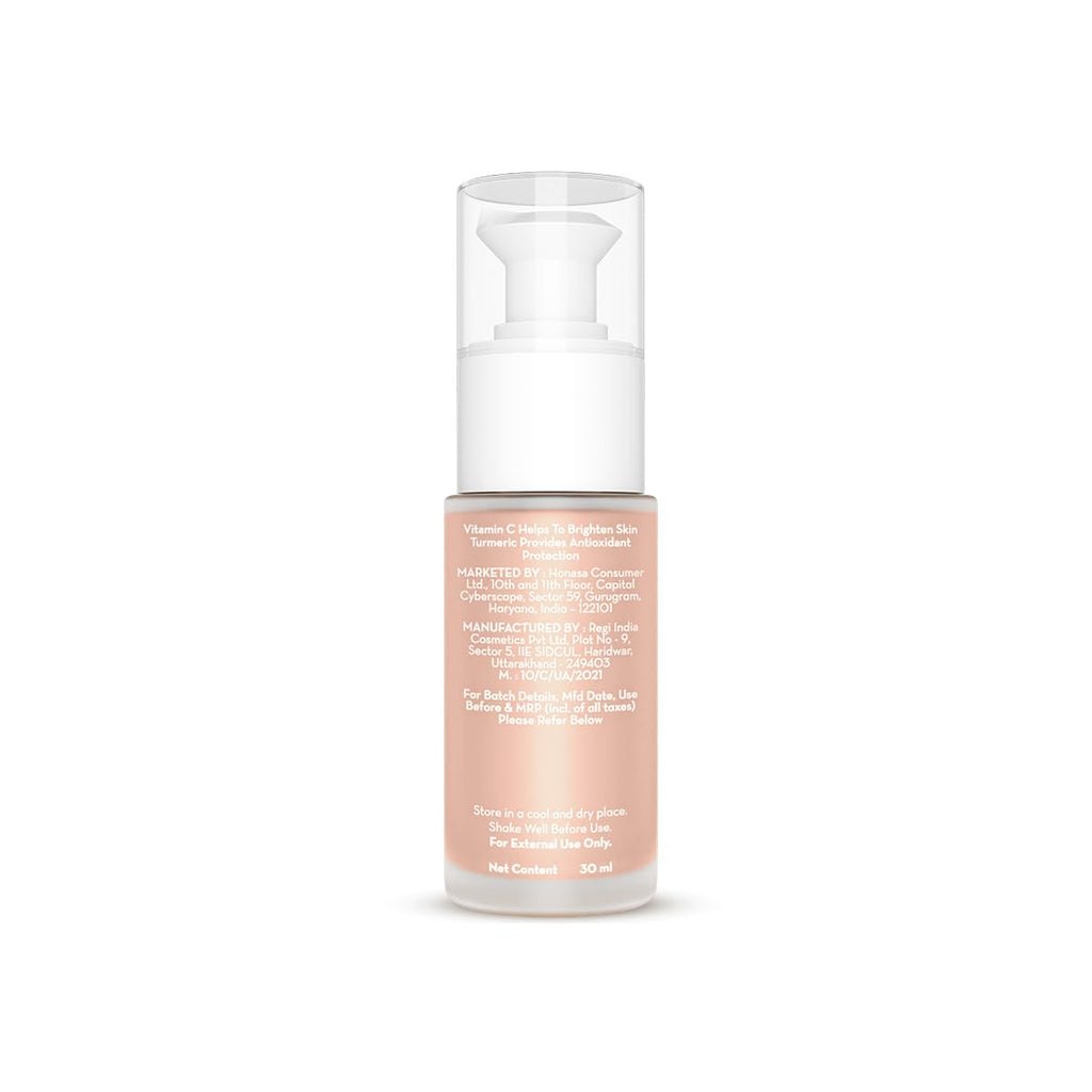 Mamaearth Hydra-Glow Full Coverage Dewy Finish Liquid Foundation With Vitamin C & Turmeric- 30 Ml