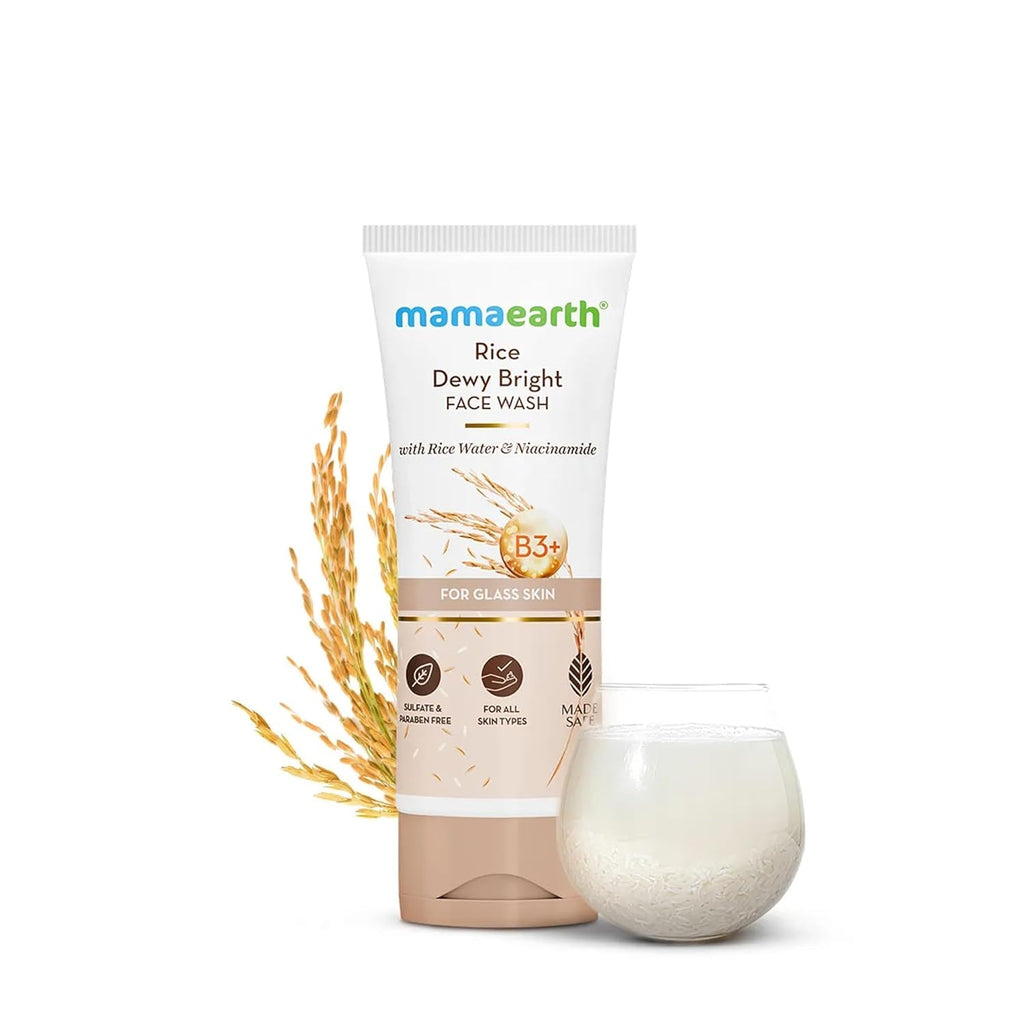 Mamaearth Rice Dewy Bright Face Wash With Rice Water & Niacinamide for Glass Skin ,100ml