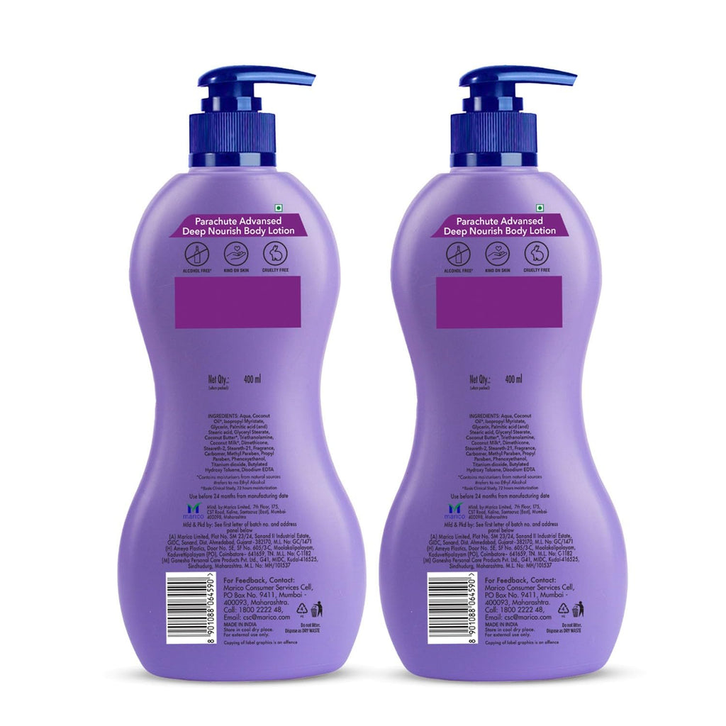 Parachute Advansed Deep Nourish Body Lotion for Women &amp; Men, Dry Skin, 400ml