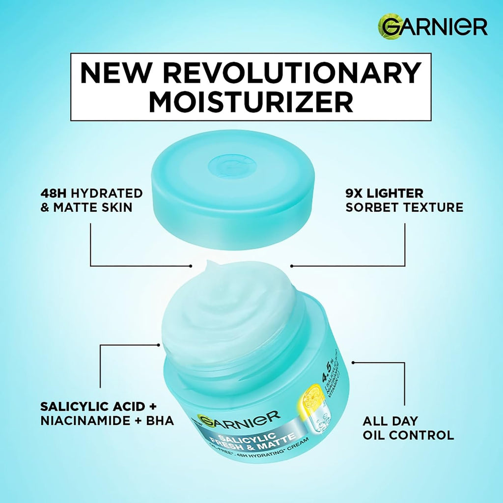Garnier Fresh & Matte Salicylic Acid Sorbet Gel Face Moisturizer, 45g
