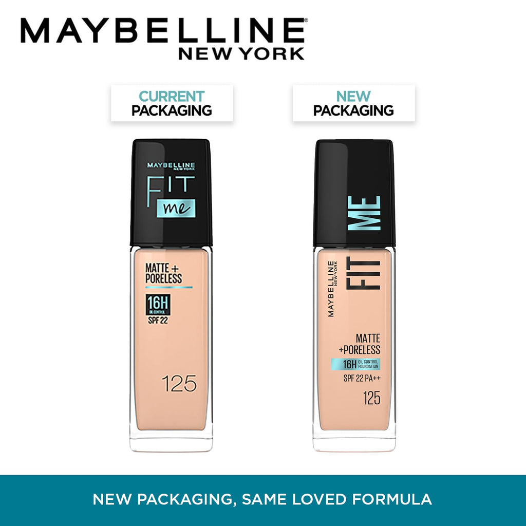 Maybelline New York Fit Me Matte + Poreless Liquid Foundation, 125 Nude