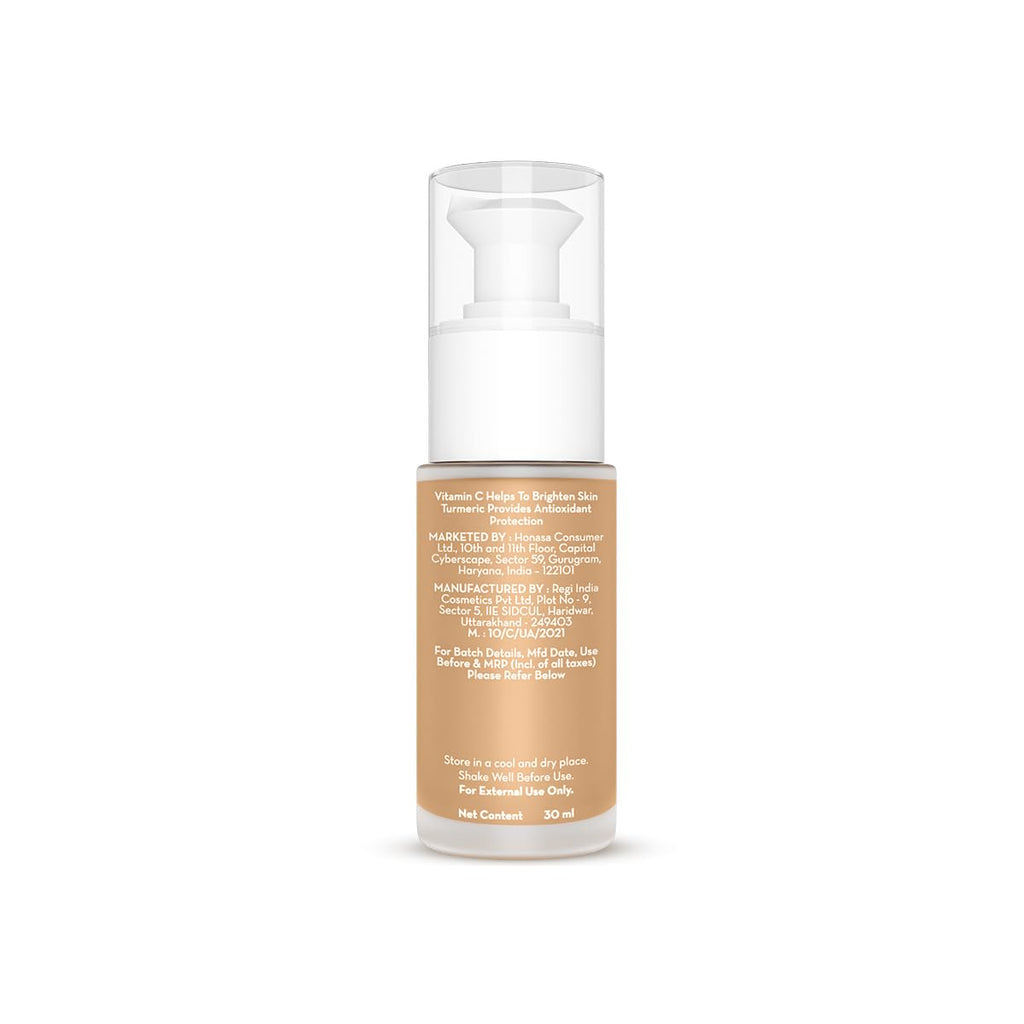 Mamaearth Hydra-Glow Full Coverage Dewy Finish Liquid Foundation With Vitamin C & Turmeric- 30 Ml