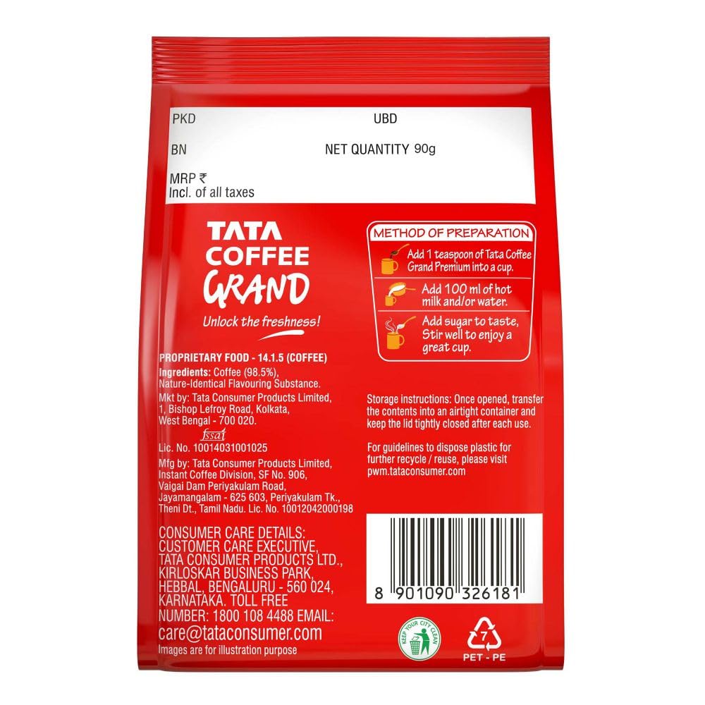 Tata Premium Instant Coffee 100g Pouch