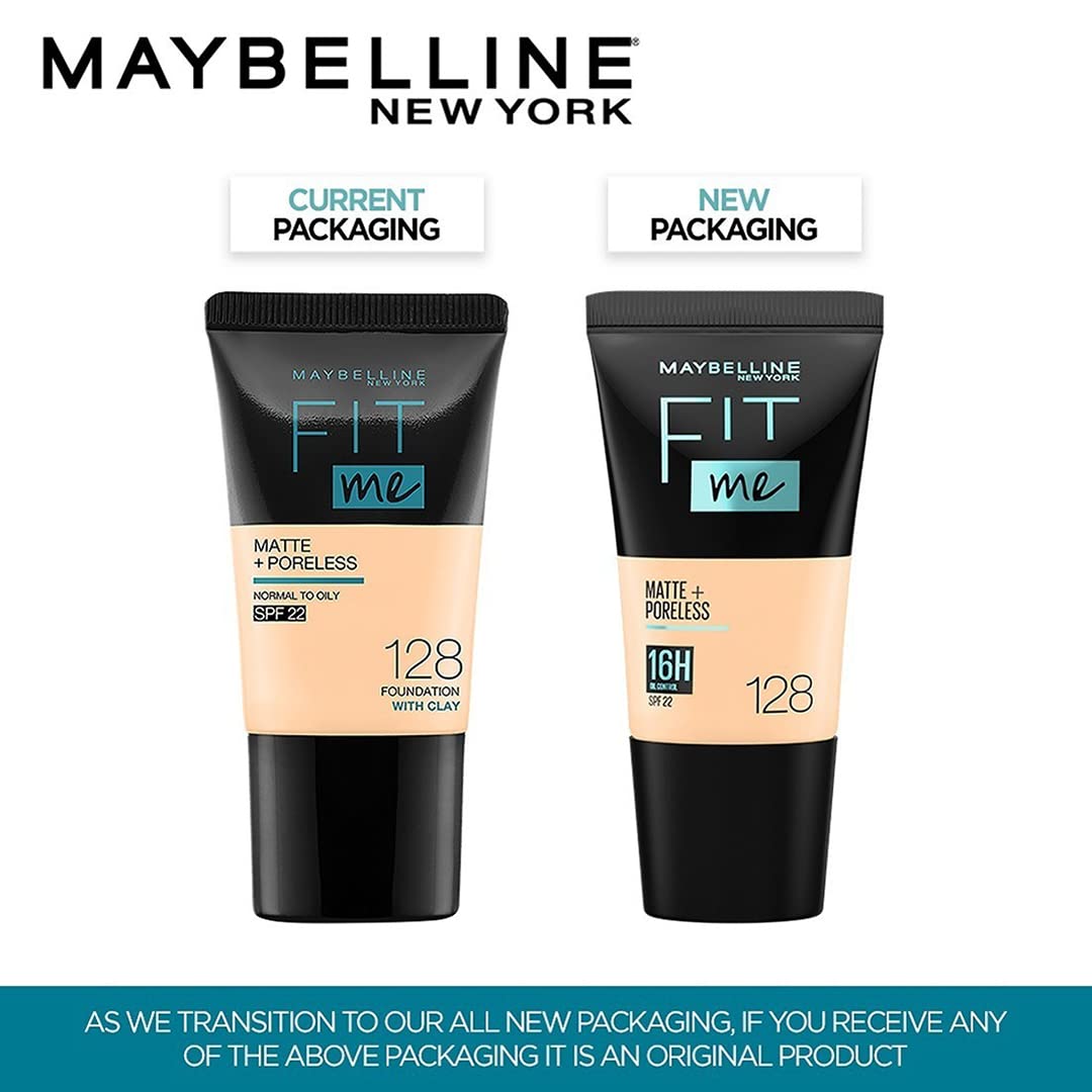 Maybelline New York Liquid Foundation, Matte & Poreless, Full Coverage Blendable Normal to Oily Skin, Fit Me, 310 Sun Beige, 18ml