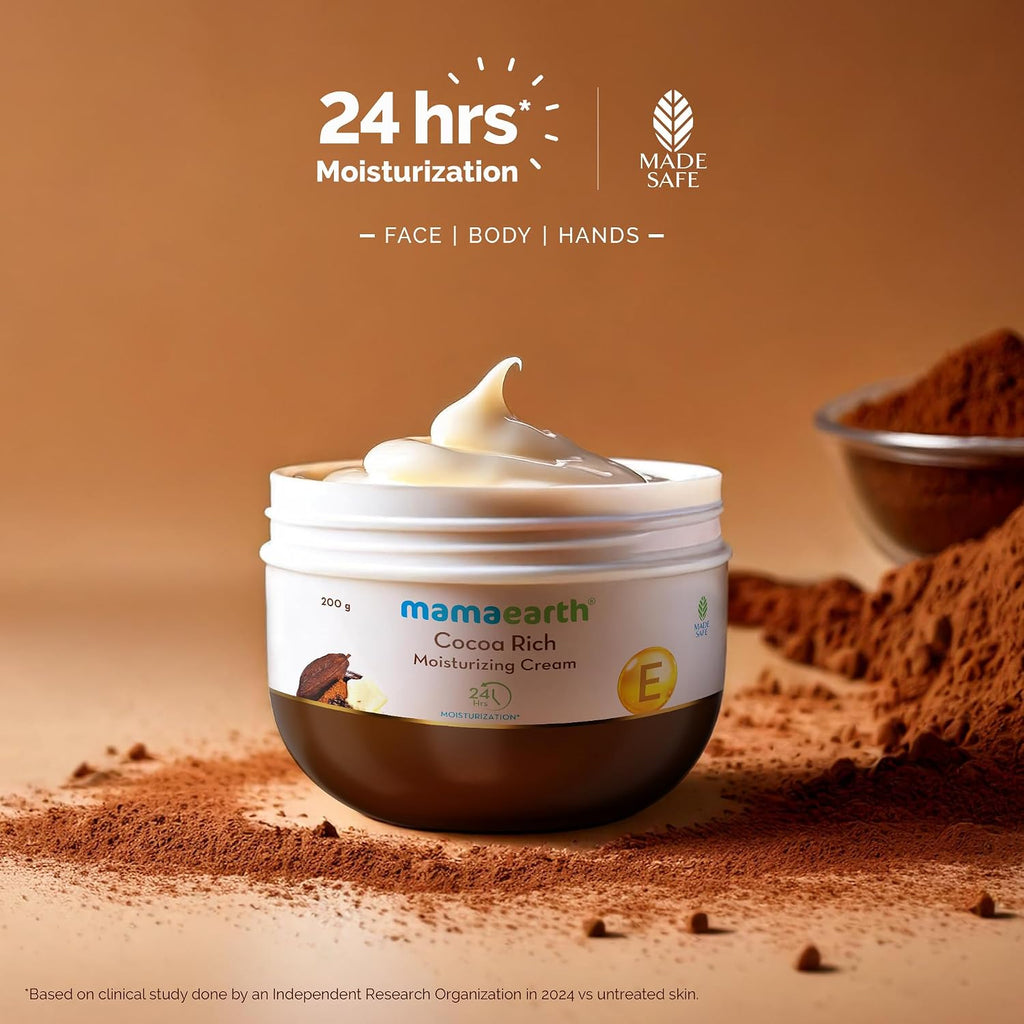 Mamaearth Cocoa Rich Moisturizing Cream with Cocoa Butter & Vit E for Deep Nourishment 200g