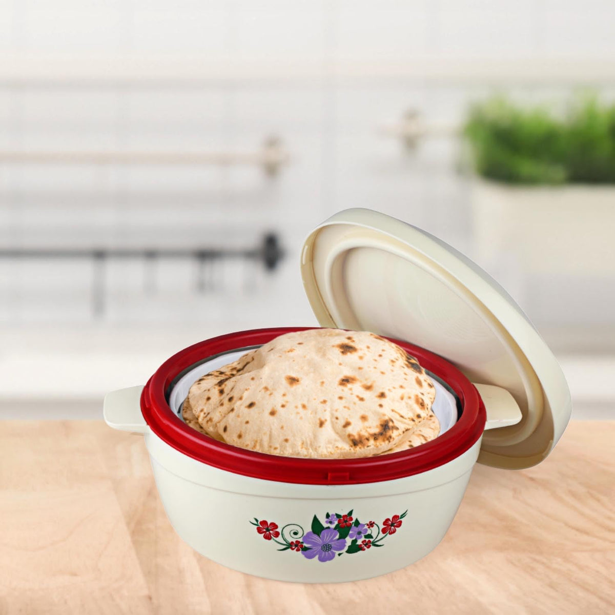 Cello Roti Plus Insulated Casserole Hot Pot Box Case with Lid 2000 ml Red |