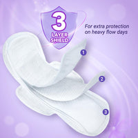NIINE Dry Comfort Ultra Thin XL+ Sanitary Napkins for Heavy Flow (Pack of 1)50 Pads|320mm Long| Suitable for Heavy Flow|Faster Absorption |Prevents Wetness...