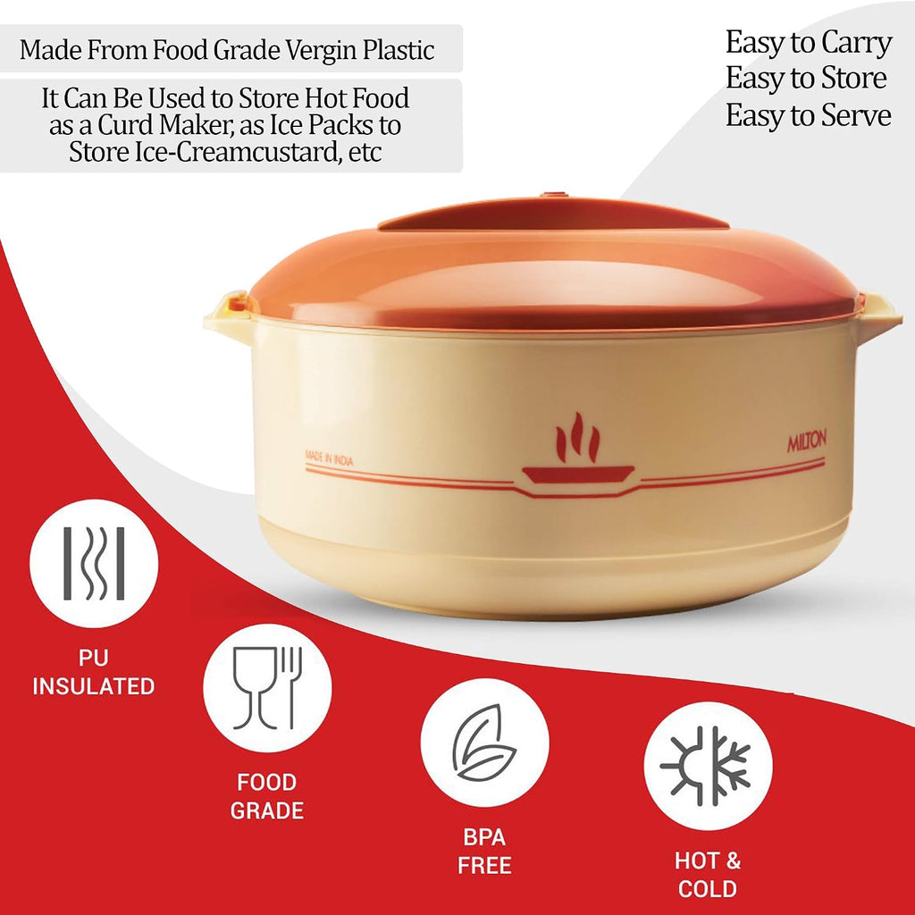 MILTON Celestial 4000 Inner Stainless Steel Casserole, 4 litres, Orange