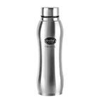 CELLO Aqua Pro Stainless Steel Water Bottle For Office & Daily Use 1000 ml, Silver | Single Wall Freezer & Fridge Safe, Lightweight Leakproof Rustproof Steel Water Bottle For School College Gym Travel