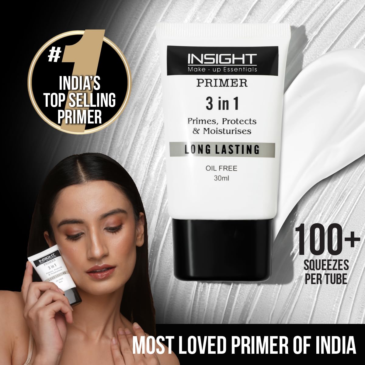 INSIGHT 3-in-1 Primer | Matte Finish | Primes, Protects & Moisturizes,30ml