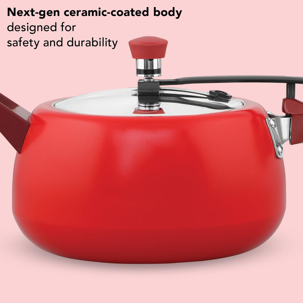 Hawkins 5 Litre Ceramic Coated Cerenity Pressure Cooker | Induction & Gas | for Cooking Rice, Dal & Curries | 5 Year Guarantee, ISI Certified |..