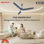 Havells FAB BLDC Underlight 1200 mm Ceiling Fan| 5 Star| Upto 65% Saving| Air Delivery: 235 cmm|Low Wattage: 30W| Low Noise|4 Speed Mode| 380 RPM| 2 Years...
