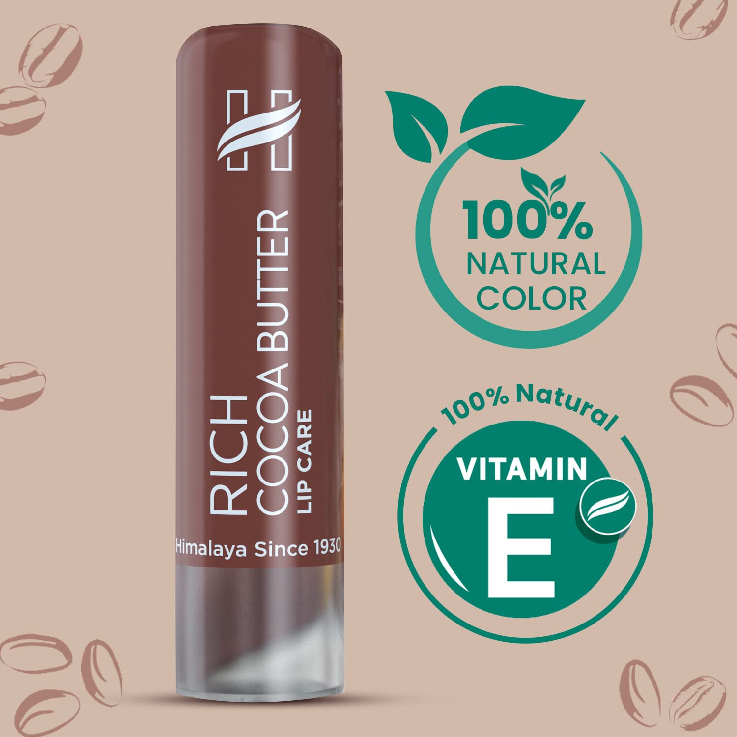 Himalaya Rich Cocoa Butter Lip Balm | 4.5gm | Repairs Chapped Lips | Intensely Moisturizes Dry Lips | Natural Vitamin E | No visible colour
