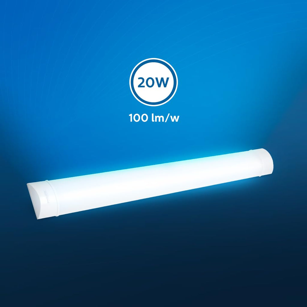 Philips 20-watt LED Batten/Tubelight | StarBright Compact 2-ft Decorative Modern LED Wall Tubelight for Living Room & Bedroom | Cool Day Light, Pack of 4