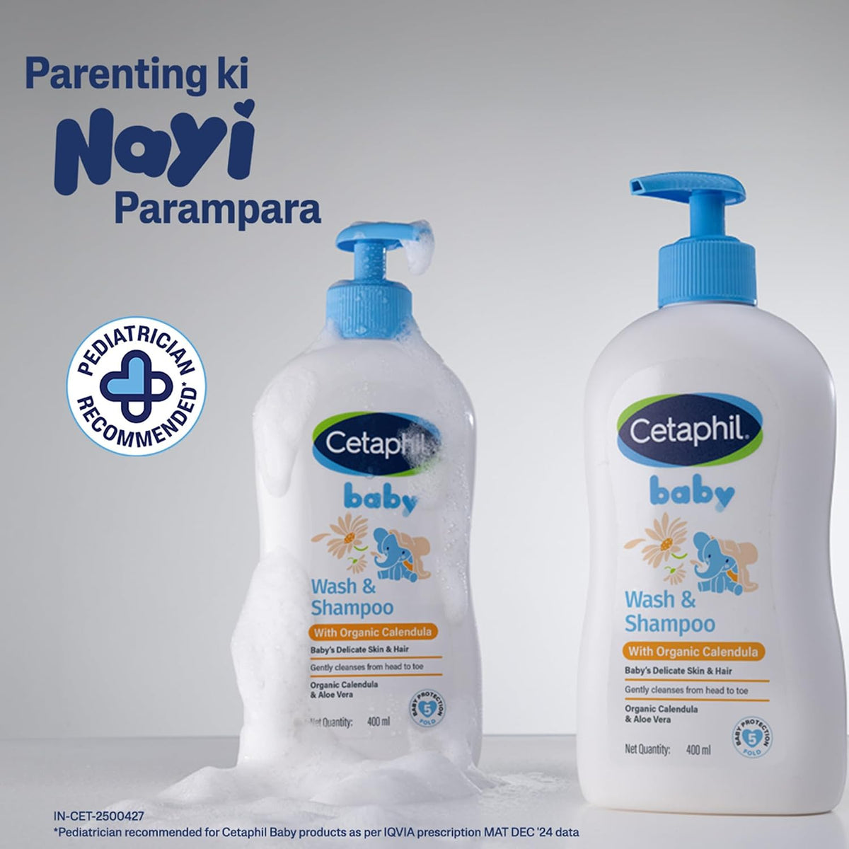Cetaphil Baby Wash & Shampoowith Organic Calendula,Tear Free, Paraben, Colorant and Mineral Oil Free, 13.5 Fl. Oz (Packaging May Vary) (Pack of 2)