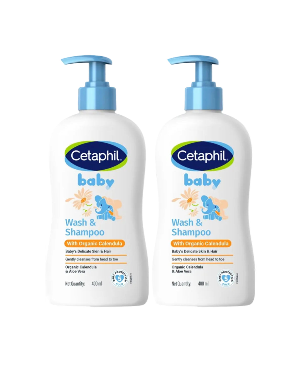 Cetaphil Baby Wash & Shampoowith Organic Calendula,Tear Free, Paraben, Colorant and Mineral Oil Free, 13.5 Fl. Oz (Packaging May Vary) (Pack of 2)