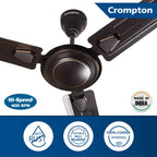 Crompton Super Briz Deco 1200 mm (48 Inch) High Speed Decorative Ceiling Fan (Smoked Brown), Pack Of 1, 4 stars
