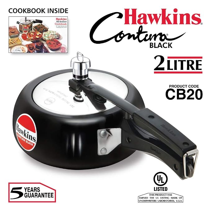 HAWKINS Contura Hard Anodised Aluminium Pressure Cooker, 2L + 3L + 4L Combo