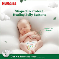 Huggies Natural Soft Premium Tape Diapers Newborn/Extra Small (NB/XS) Size, Upto 5 kgs, 64 Count | Our No.1 Soft Taped Diaper with Cloud Soft Bed, designed...