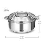 MILTON Galaxia 1500 Insulated Stainless Steel Casserole, 2 L