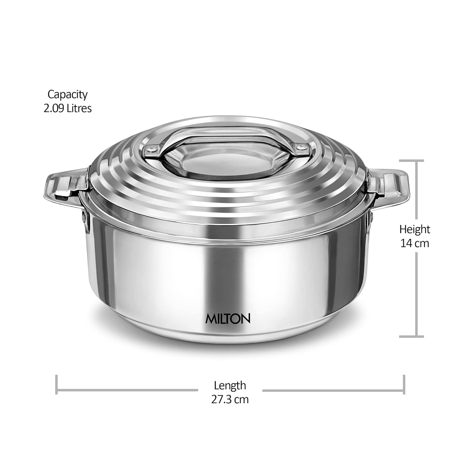 MILTON Galaxia 1500 Insulated Stainless Steel Casserole, 2 L
