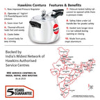 Hawkins 4 Litre Contura Pressure Cooker, Handi Inner Lid Cooker, Silver (HC40) Aluminium