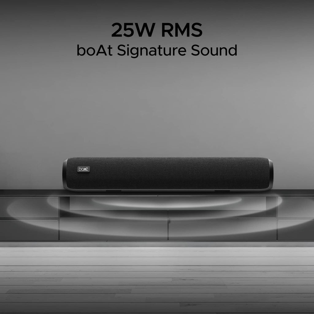 boAt Aavante Bar 610, 25W Signature Sound, 2.0 CH with Dual Passive Radiators, 7 HRS Battery, Sleek Design, Multi Connectivity, Bluetooth Sound Bar,...
