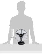 Havells Birdie 230mm Personal Fan | Aerodynamically designed, Blades with aerofoil section for maximum air | Unique rocker design, Multi use for desk & wall, Powerful motor | (Pack of 1, Black Grey)