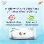 Himalaya Gentle Baby Wipes with Lid (72 x4 packs -288 Wipe) |100% Biodegradable Plant-based fabric | Indian Lotus & Aloe Vera | Skin Friendly PH| Extra Soft