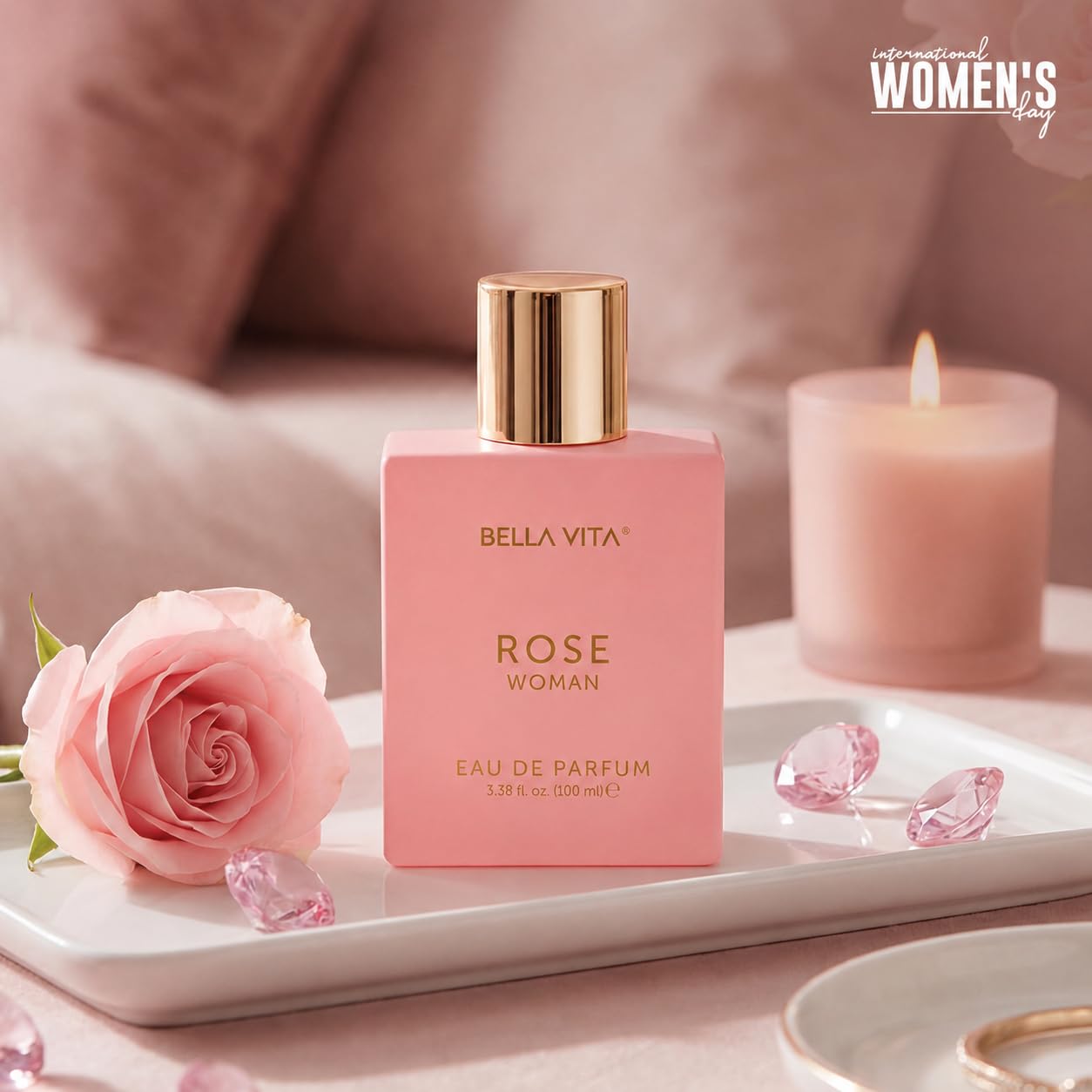 Bella Vita Luxury Rose Woman Eau De Parfum Perfume for Women with Black Currant, Vanilla, Jasmine|Floral & Sweet EDP Long Lasting Fragrance Scent 100 ML